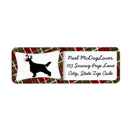 Irish Setter Christmas Etiket (Voorkant)