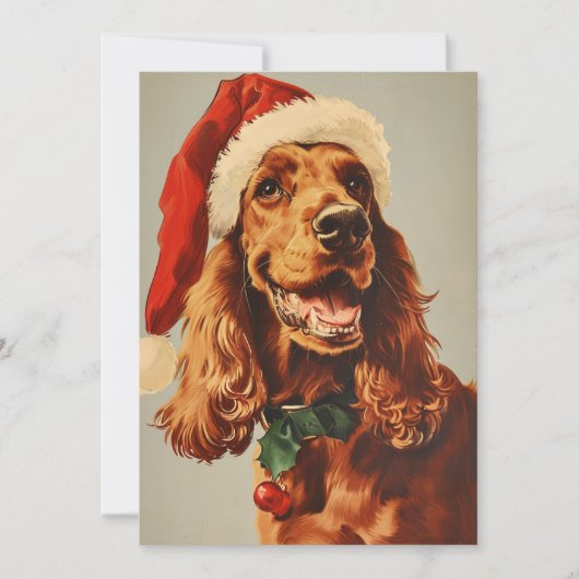 Irish Setter Christmas Feestdagenkaart (Voorkant)