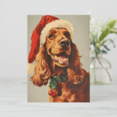 Irish Setter Christmas Feestdagenkaart (Staand voorkant)