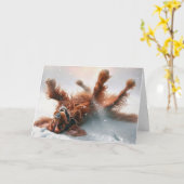 Irish Setter Christmas Fun Kaart (Gele Bloem)