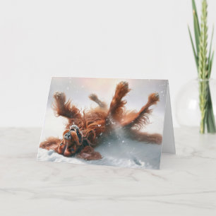 Irish Setter Christmas Fun Kaart