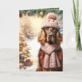 Irish Setter Christmas Kaart (Voorkant)