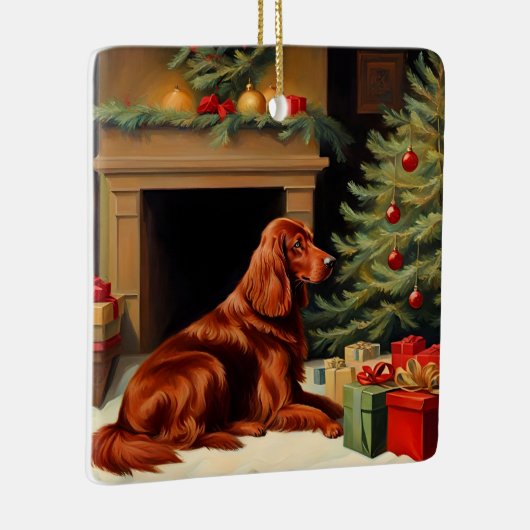 Irish Setter Christmas Keramisch Ornament (Rechts)