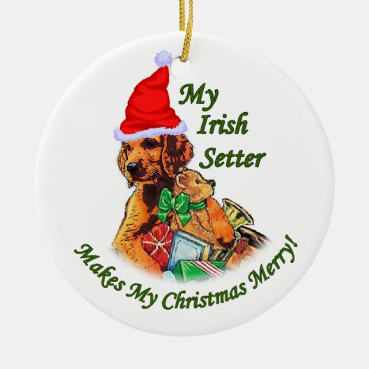 Irish Setter Christmas Keramisch Ornament (Voorkant)