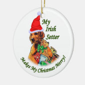 Irish Setter Christmas Keramisch Ornament (Links)