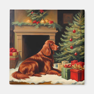 Irish Setter Christmas Magneet