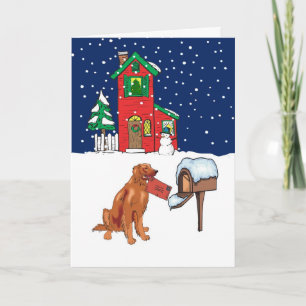 Irish Setter Christmas Mail Feestdagen Kaart