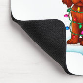 Irish Setter Christmas Santa Hat Reindeer Lights P Muismat (Hoek)