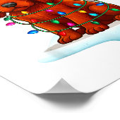 Irish Setter Christmas Santa Hat Reindeer Lights P Poster (Hoek)