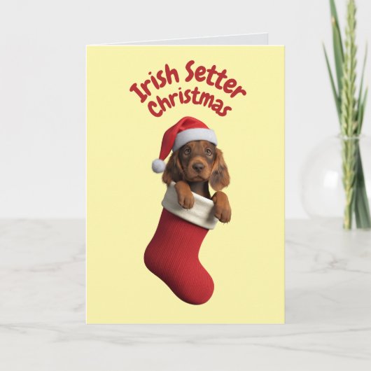 Irish Setter Christmas Stocking Kaart (Voorkant)