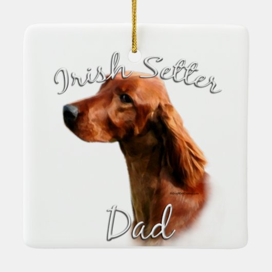 Irish Setter Dad 2 Keramisch Ornament (Achterkant)