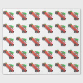 Irish Setter die een auto bestuurt met kerstboom Cadeaupapier (Vlak)