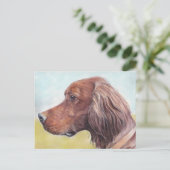 Irish Setter Dog Art Briefkaart (Staand voorkant)