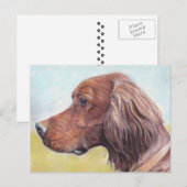 Irish Setter Dog Art Briefkaart (Voorkant / Achterkant)