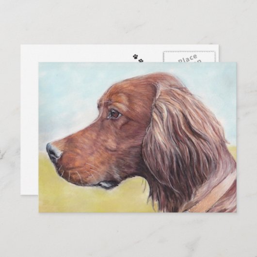 Irish Setter Dog Art Briefkaart (Voorkant / Achterkant)
