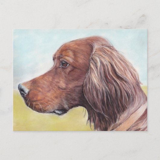 Irish Setter Dog Art Briefkaart (Voorkant)