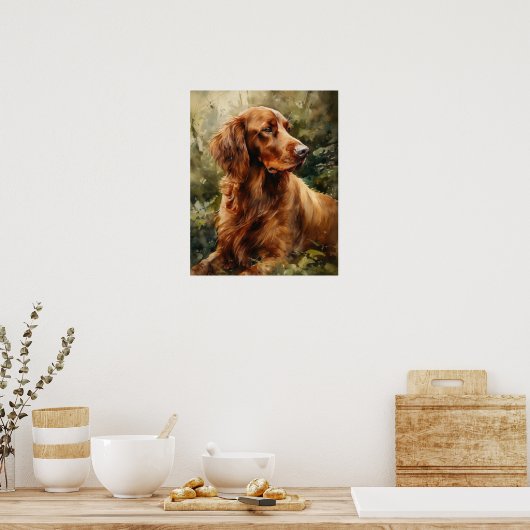 Irish Setter Dog Art Print Poster (Keuken)