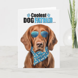 Irish Setter Dog Coolest Dad Ever Vaderdag Feestdagen Kaart