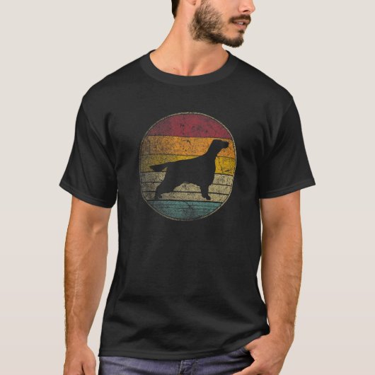 Irish Setter Dog Distress Retro Silhouet T-shirt (Voorkant)