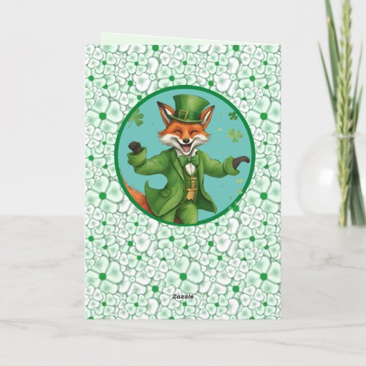 Irish Setter Dog en Irish Cat St Patrick Feestdagen Kaart (Achterkant)