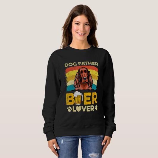 Irish Setter Dog Father Beer Dog Dad Father s Day Trui (Voorkant volledig)