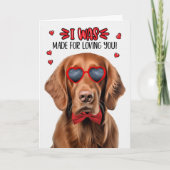 Irish Setter Dog Gemaakt voor Loving You Valentijn Feestdagen Kaart (Voorkant)