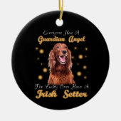 Irish Setter Dog Guardian Angle Pet memorial Keramisch Ornament (Voorkant)