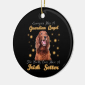 Irish Setter Dog Guardian Angle Pet memorial Keramisch Ornament (Links)