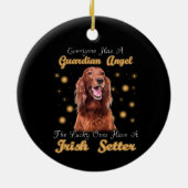 Irish Setter Dog Guardian Angle Pet memorial Keramisch Ornament (Achterkant)