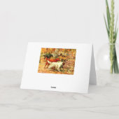 Irish setter dog in herfst bos jacht  kaart (Achterkant)