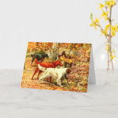 Irish setter dog in herfst bos jacht  kaart (Gele Bloem)