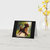 Irish Setter Dog Kaart (Gele Bloem)