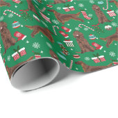 Irish Setter Dog kerstvakantie Cadeaupapier (Rol Hoek)