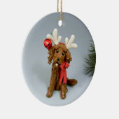 Irish Setter Dog kerstversiering Keramisch Ornament (Rechts)