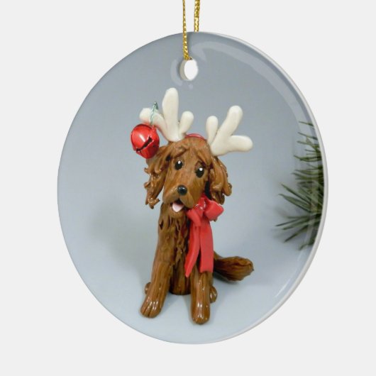 Irish Setter Dog kerstversiering Keramisch Ornament (Links)