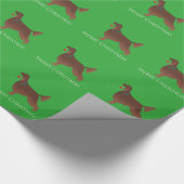 Irish Setter Dog Merry kerstdesign Cadeaupapier (Hoek)