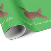 Irish Setter Dog Merry kerstdesign Cadeaupapier (Rol Hoek)