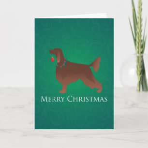 Irish Setter Dog Merry kerstdesign Feestdagen Kaart