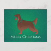 Irish Setter Dog Merry kerstdesign Feestdagenkaart (Voorkant)