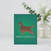 Irish Setter Dog Merry kerstdesign Feestdagenkaart (Staand voorkant)