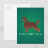 Irish Setter Dog Merry kerstdesign Feestdagenkaart (Voorkant / Achterkant)