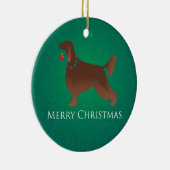 Irish Setter Dog Merry kerstdesign Keramisch Ornament (Rechts)