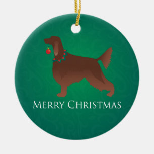 Irish Setter Dog Merry kerstdesign Keramisch Ornament