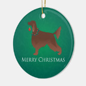 Irish Setter Dog Merry kerstdesign Keramisch Ornament (Links)