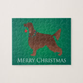 Irish Setter Dog Merry kerstdesign Legpuzzel (Horizontaal)