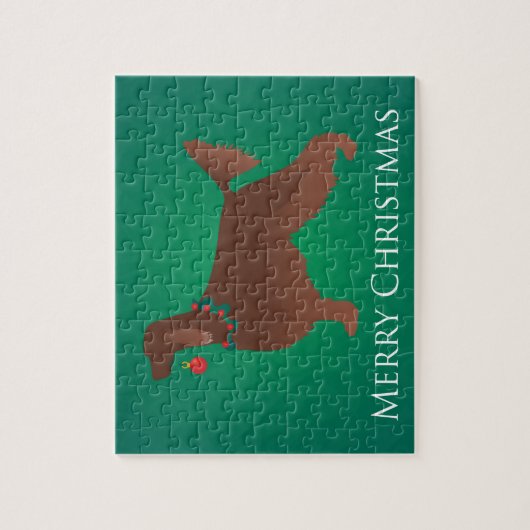 Irish Setter Dog Merry kerstdesign Legpuzzel (Verticaal)