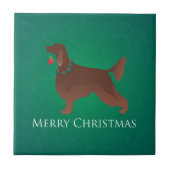 Irish Setter Dog Merry kerstdesign Tegeltje (Voorkant)