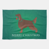 Irish Setter Dog Merry kerstdesign Theedoek (Horizontaal)
