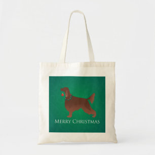 Irish Setter Dog Merry kerstdesign Tote Bag