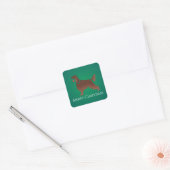 Irish Setter Dog Merry kerstdesign Vierkante Sticker (Envelop)